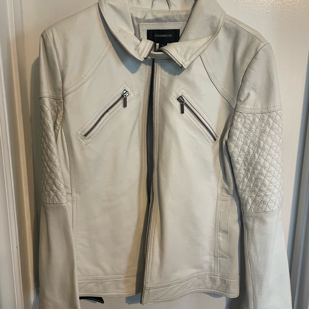 Colebrook White Leather Jacket